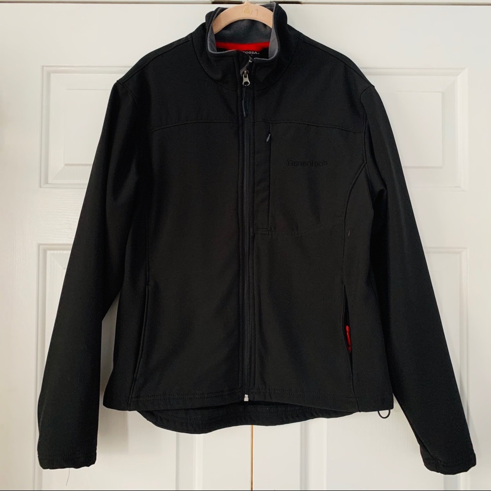 Fossa Black Tech Zippered Jacket Size Large
